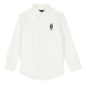 Brand new with tags, Ralph Lauren boys button down white cotton shirt. Size 7.